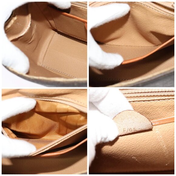 CELINE Macadam Canvas Hand Bag PVC Leather 2way Brown Gold - Picture 15 of 16